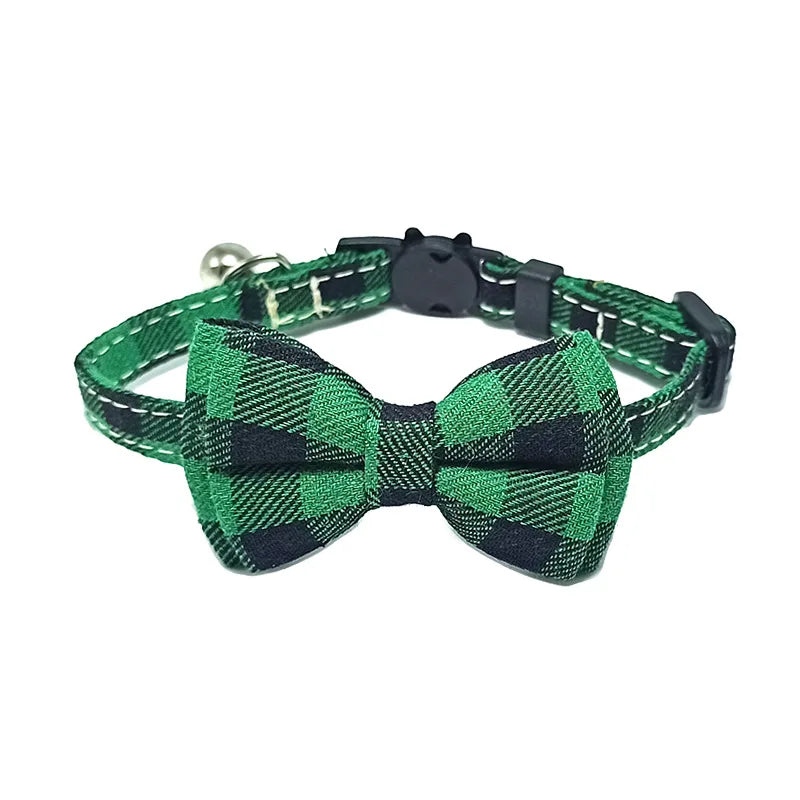 ProjectPaw™ Plaid Bow Tie Pet Collar | Adjustable Collar with Bell