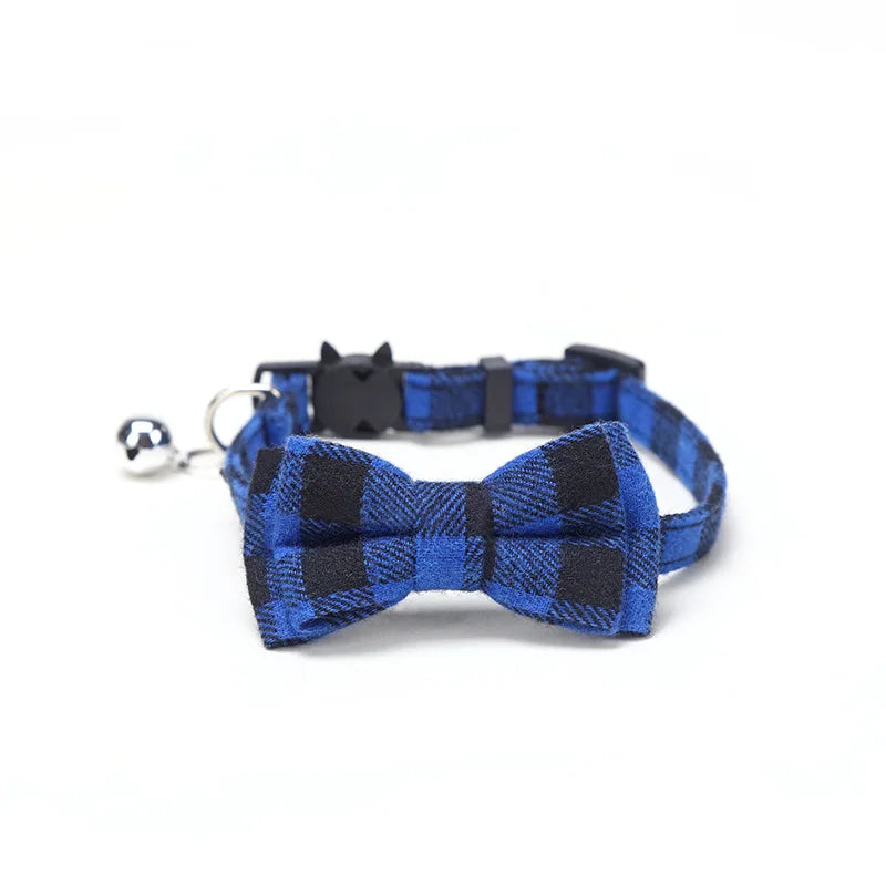 ProjectPaw™ Plaid Bow Tie Pet Collar | Adjustable Collar with Bell