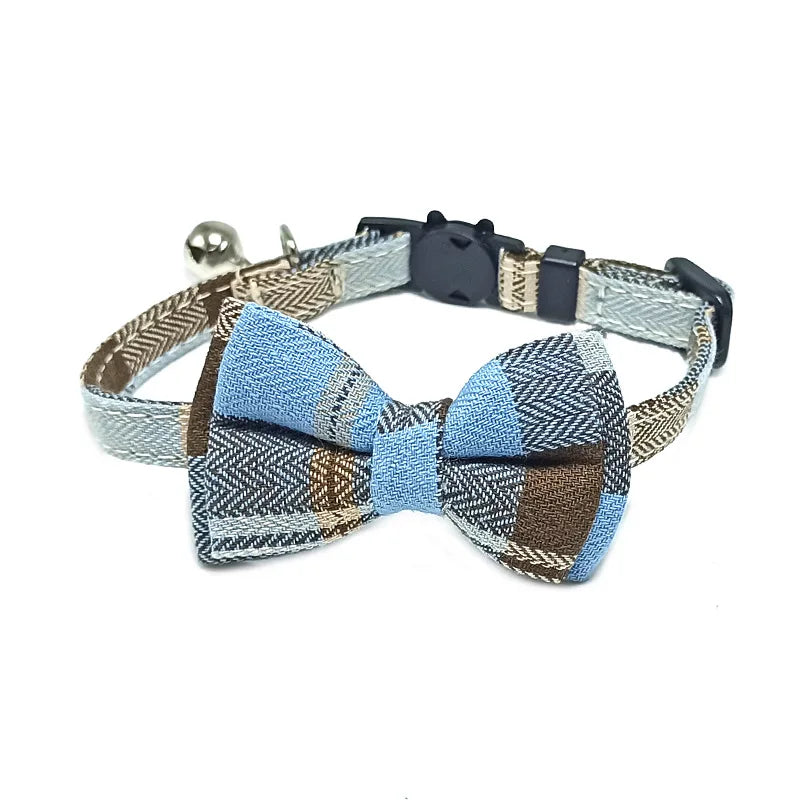ProjectPaw™ Plaid Bow Tie Pet Collar | Adjustable Collar with Bell