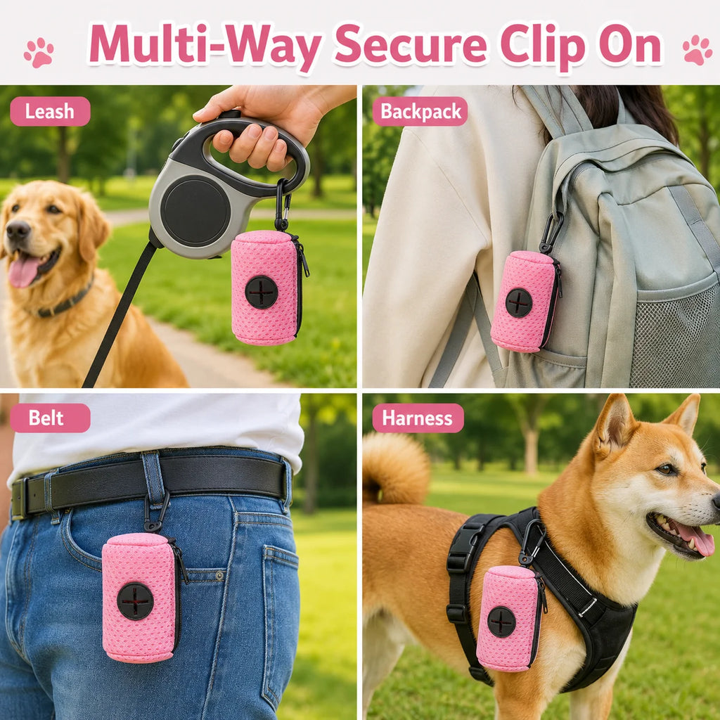 ProjectPaw™ Dog Waste Bag Dispenser | Portable Leash Holder with Carabiner