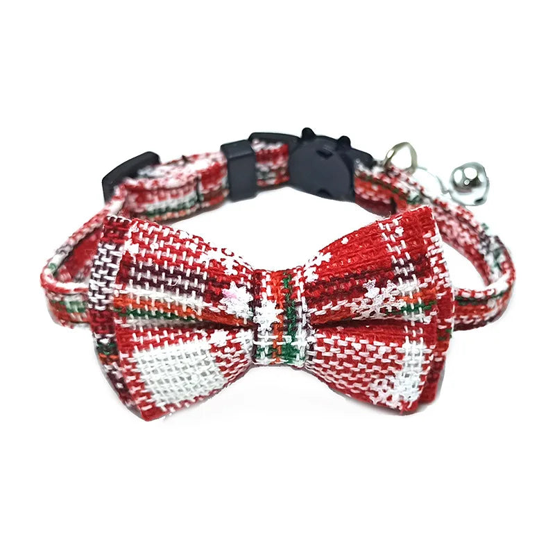 ProjectPaw™ Plaid Bow Tie Pet Collar | Adjustable Collar with Bell