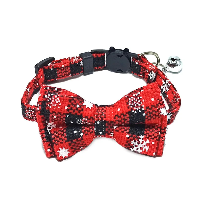 ProjectPaw™ Plaid Bow Tie Pet Collar | Adjustable Collar with Bell