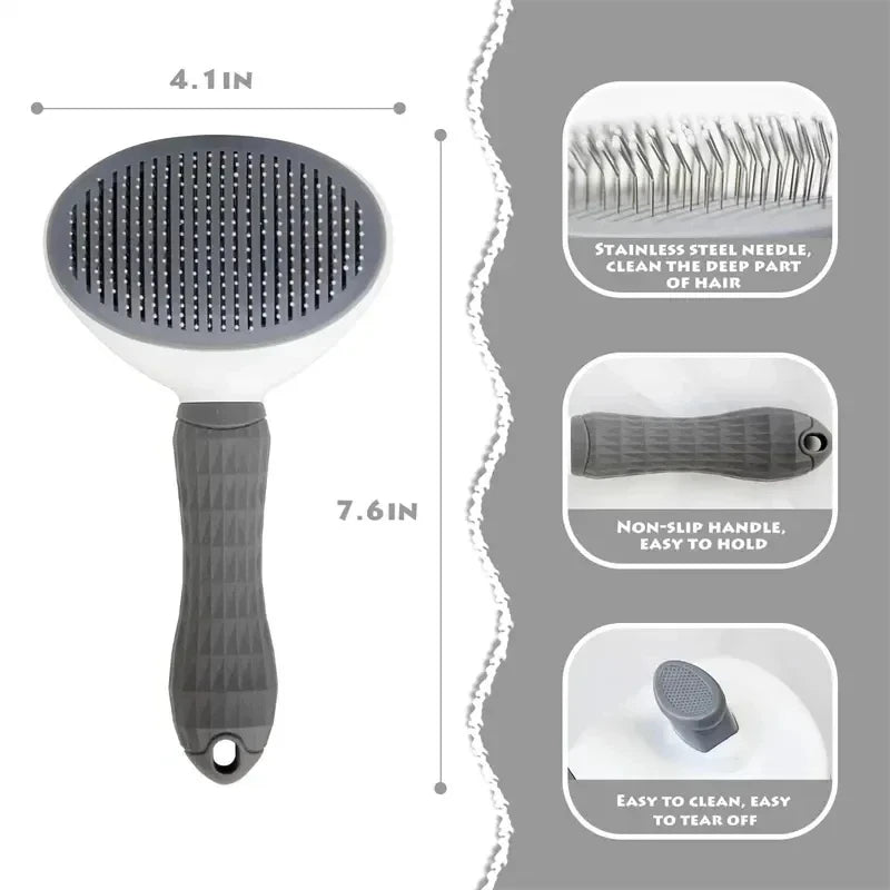 ProjectPaw Self-Cleaning Pet Grooming Brush