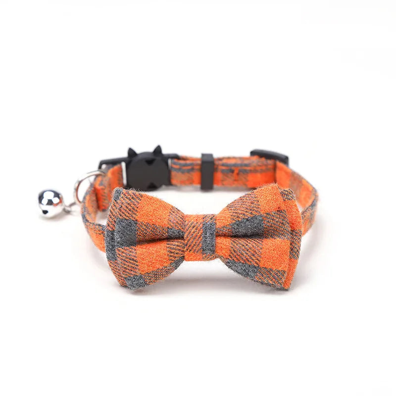 ProjectPaw™ Plaid Bow Tie Pet Collar | Adjustable Collar with Bell