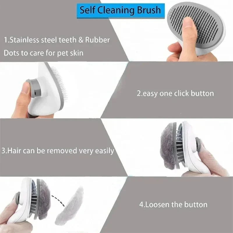 ProjectPaw Self-Cleaning Pet Grooming Brush