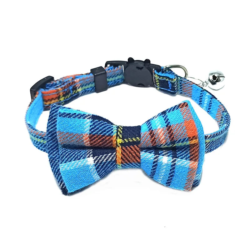 ProjectPaw™ Plaid Bow Tie Pet Collar | Adjustable Collar with Bell