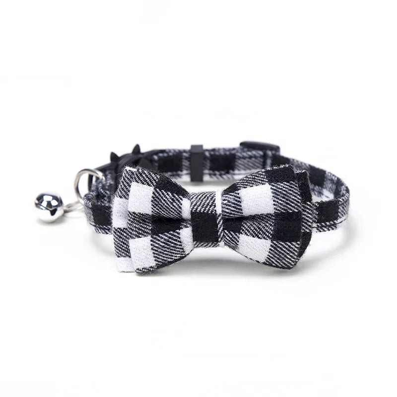 ProjectPaw™ Plaid Bow Tie Pet Collar | Adjustable Collar with Bell