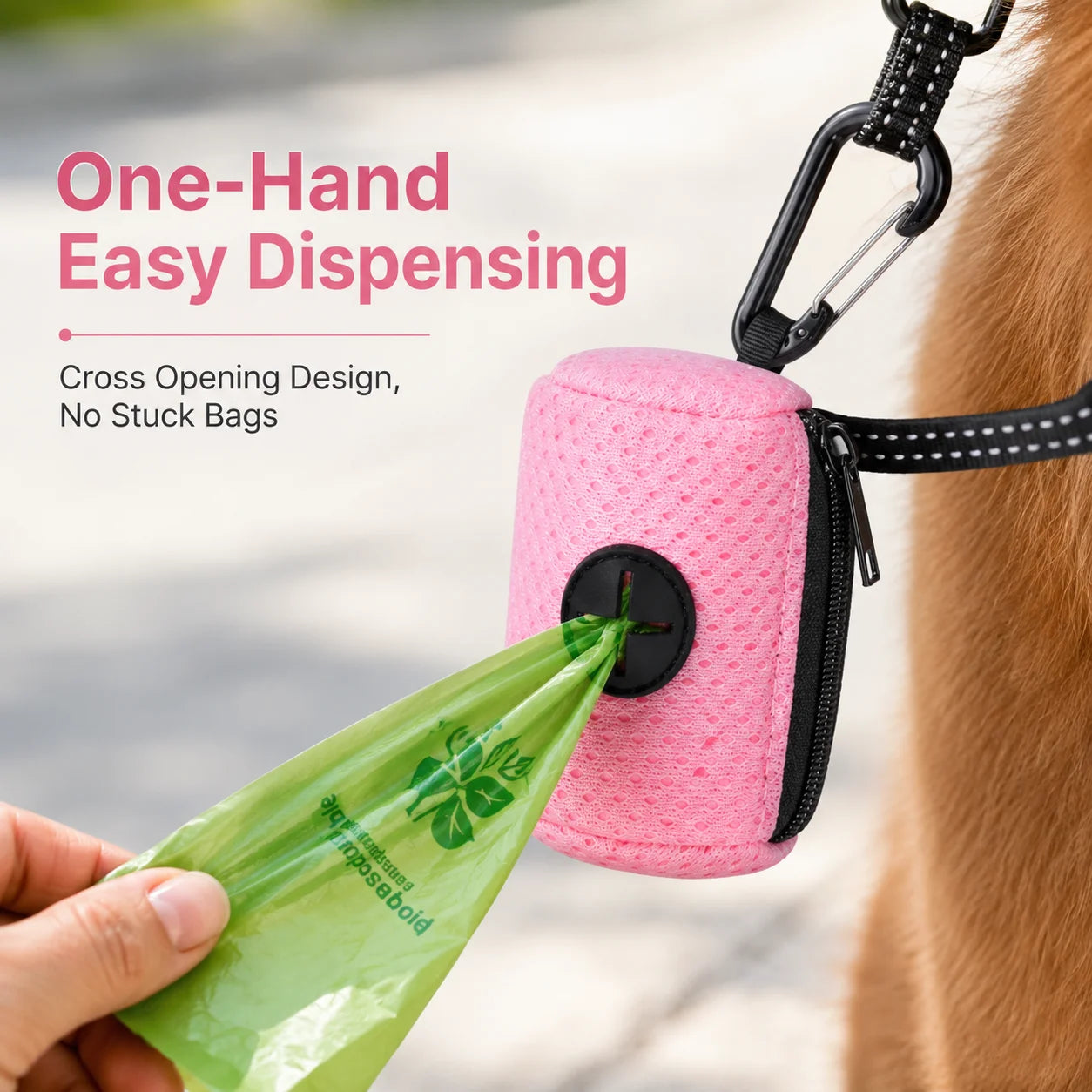 ProjectPaw™ Dog Waste Bag Dispenser | Portable Leash Holder with Carabiner