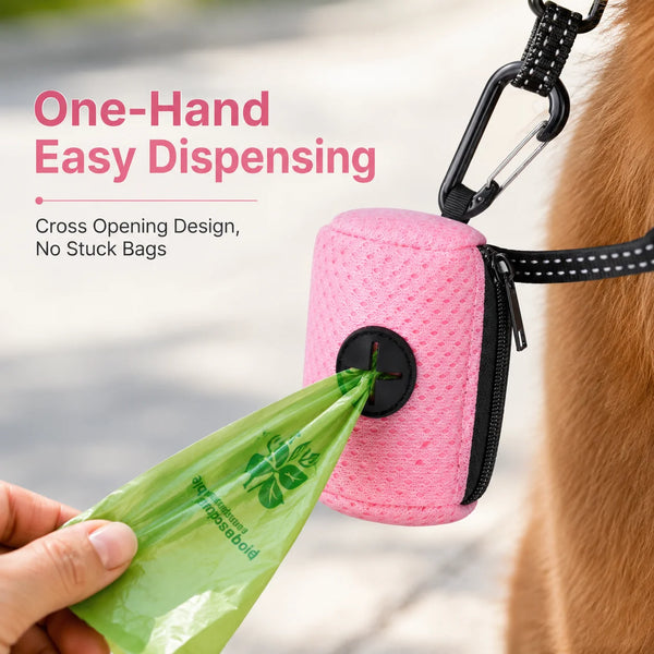 ProjectPaw™ Dog Waste Bag Dispenser | Portable Leash Holder with Carabiner