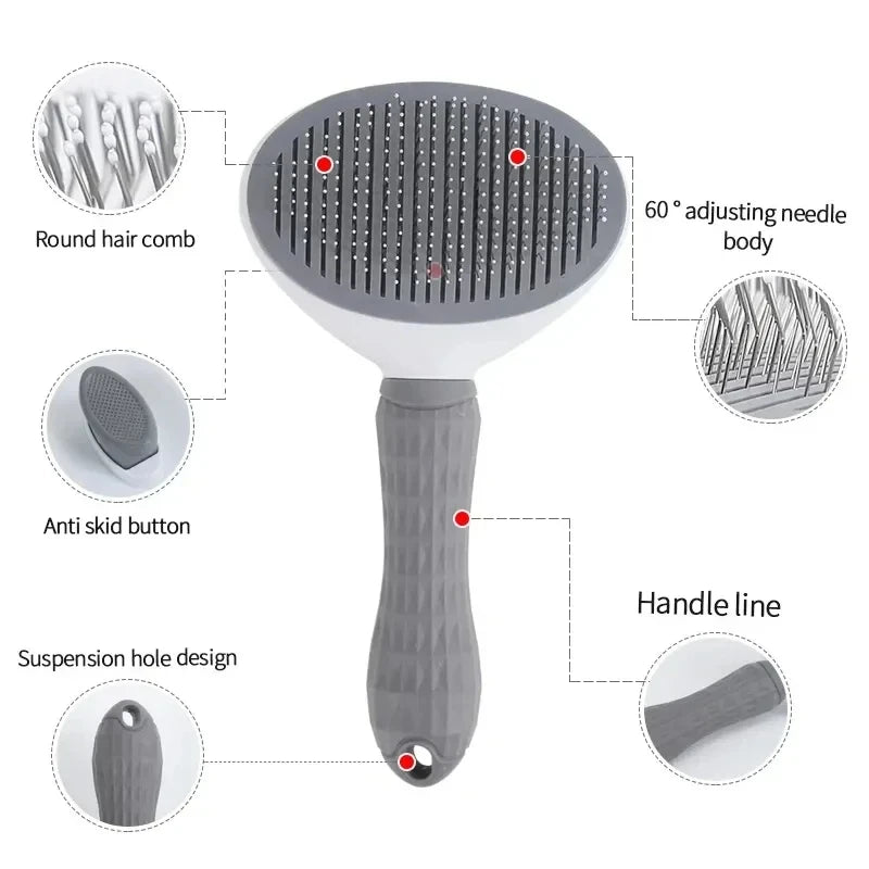 ProjectPaw Self-Cleaning Pet Grooming Brush